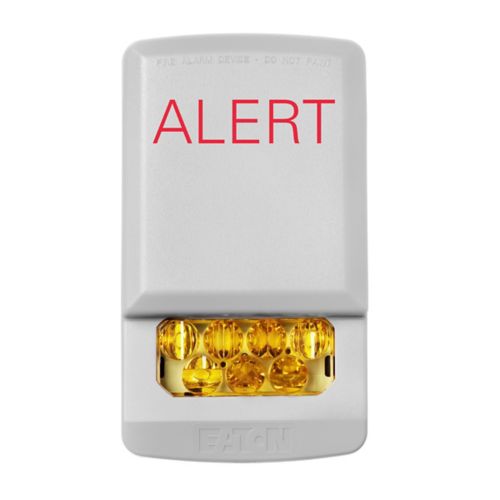 Eaton Wheelock ELSTW-ALA strobe light with orange lens, mounted on a white background, used for emergency signaling.