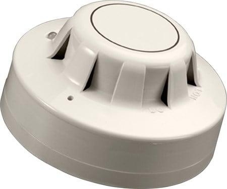 Apollo fire alarm system sensor with ULC certification, white rectangular smoke detector for safety and early fire detection.