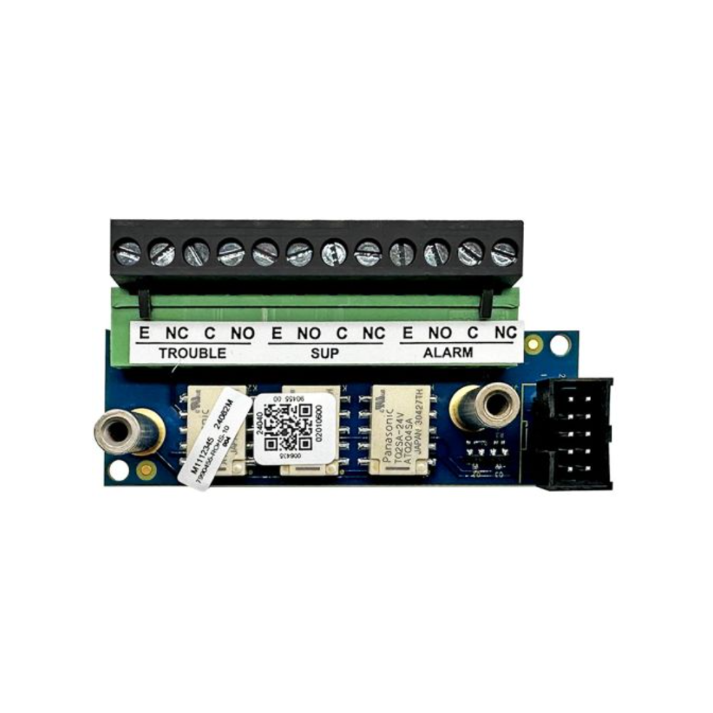 Edwards 4-COMREL fire alarm sensor with ULC certification, installed on a ceiling for fire detection and safety.