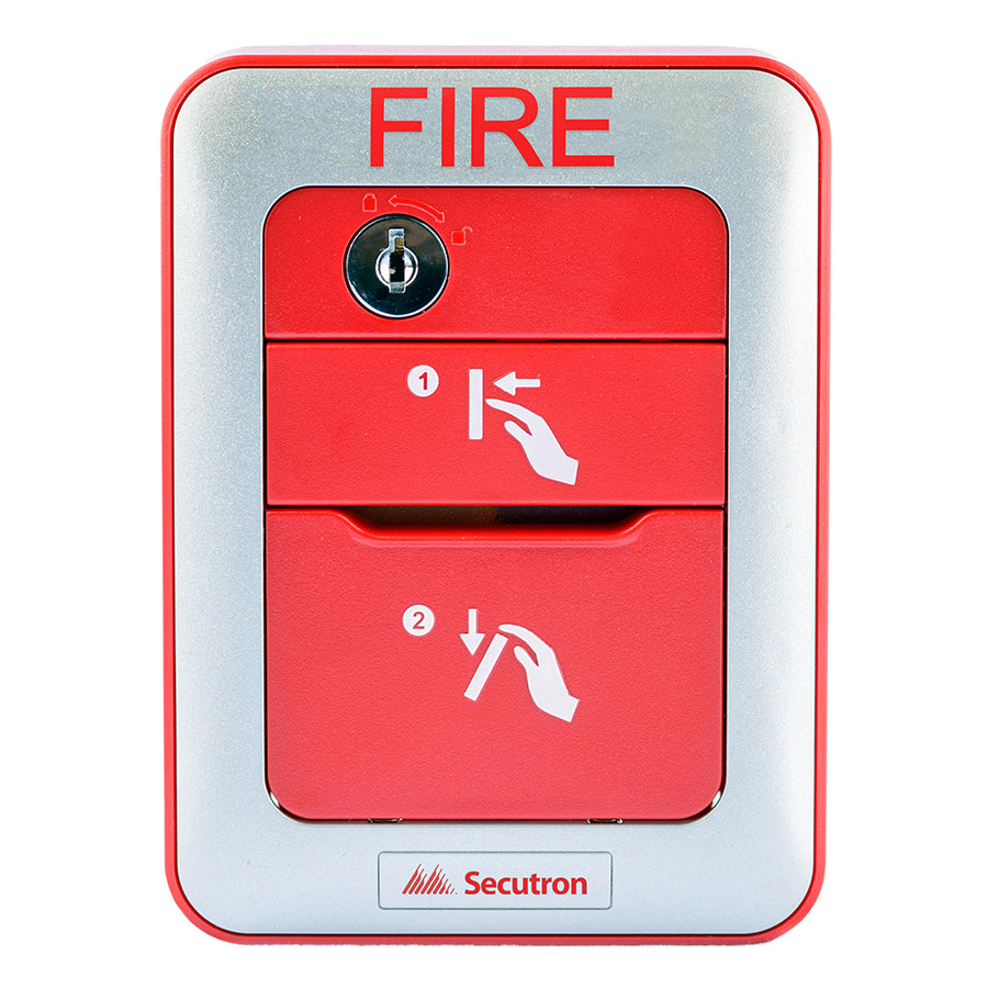 Secutron MRM-810MPU-EN fire alarm system sensor with ULC certification, mounted on a wall in a commercial safety setup