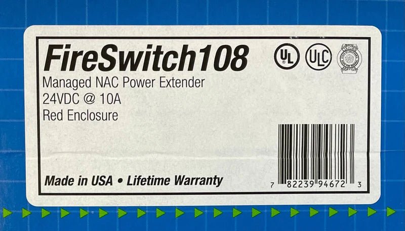 Altronix FIRESWITCH108 fire alarm switch with multiple input ports, mounted on a white panel, used for fire safety systems.