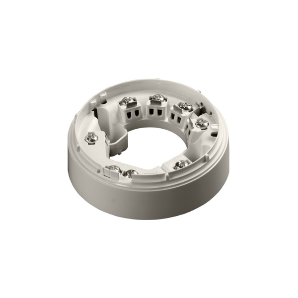 Apollo fire alarm system sensor with ULC certification, mounted on a wall, featuring a round white design for safety detection.