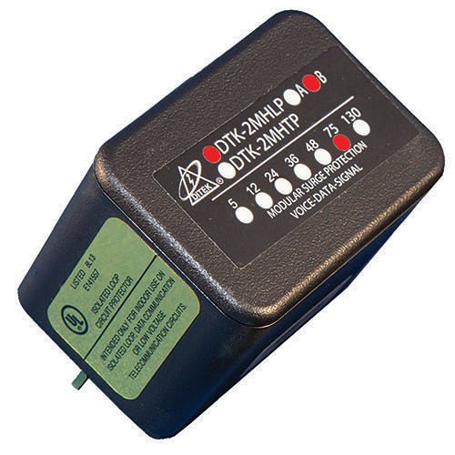 Ditek DTK-2MHLP75B surge protector with multiple outlets and LED indicators, designed for electrical safety and equipment protection.