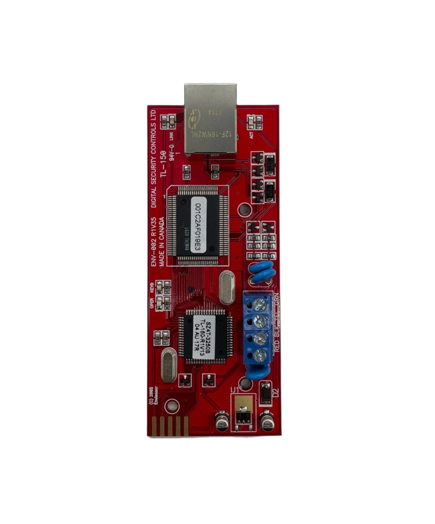 DSC TL-150 fire alarm control panel with digital display and control buttons, used for security and fire detection systems.