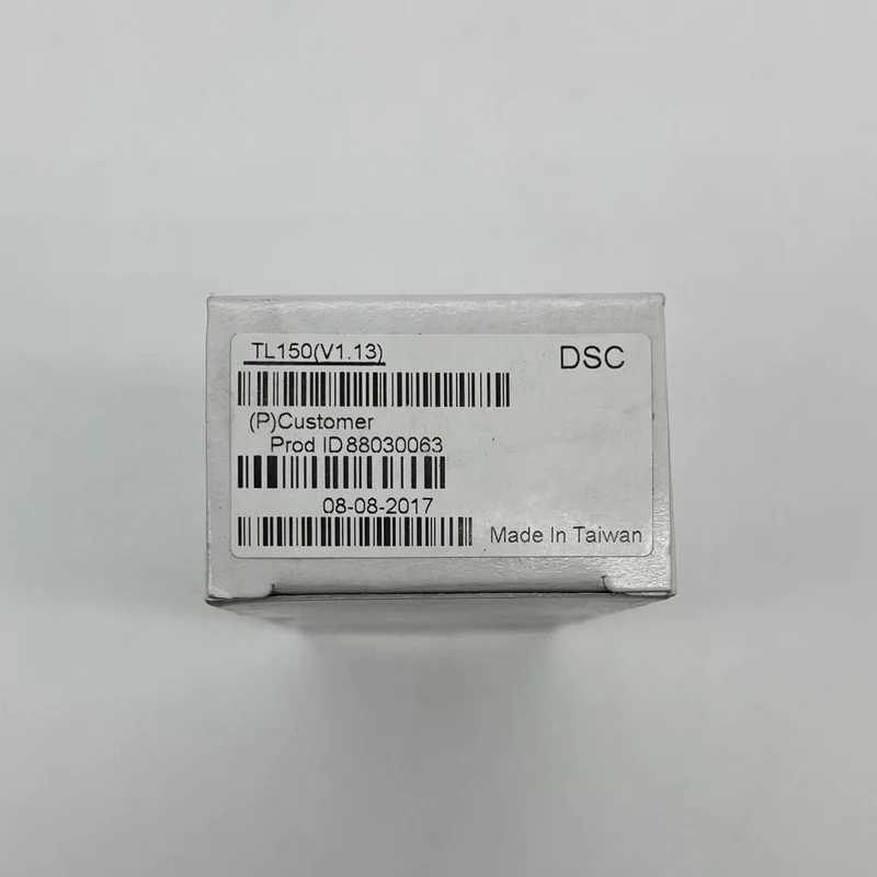 DSC TL-150 security alarm keypad with LCD display and numeric keypad for home or business security systems.