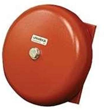 Eaton Wheelock 43T-G6-24-R bell, a sturdy metal fire alarm bell with mounting bracket, designed for emergency notification systems.