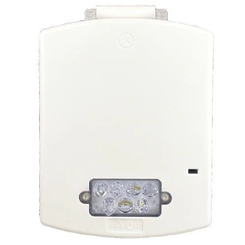 Eaton Wheelock EL3RST-FW emergency warning light with red lens and mounting bracket for industrial safety applications