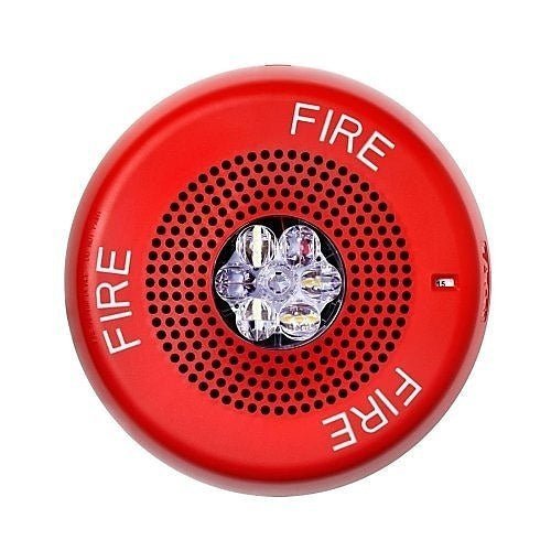 Eaton Wheelock ELMTSRC emergency stop switch with red push button and mounting hardware on a white background