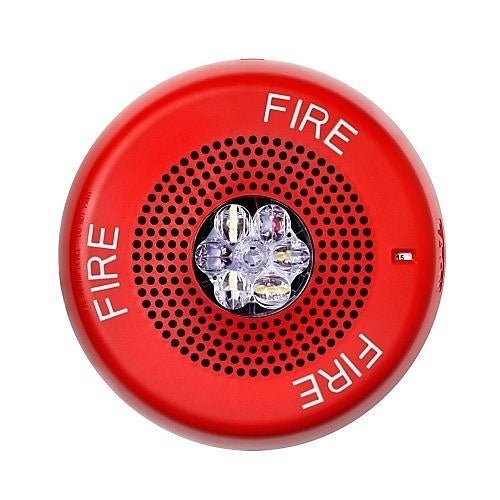 Eaton Wheelock ELMTSRC emergency stop switch with red push button and mounting hardware on a white background