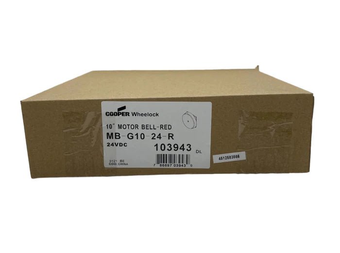 Eaton Wheelock MB-G10-24-R emergency alarm bell with metal mounting base and red finish for industrial safety signaling