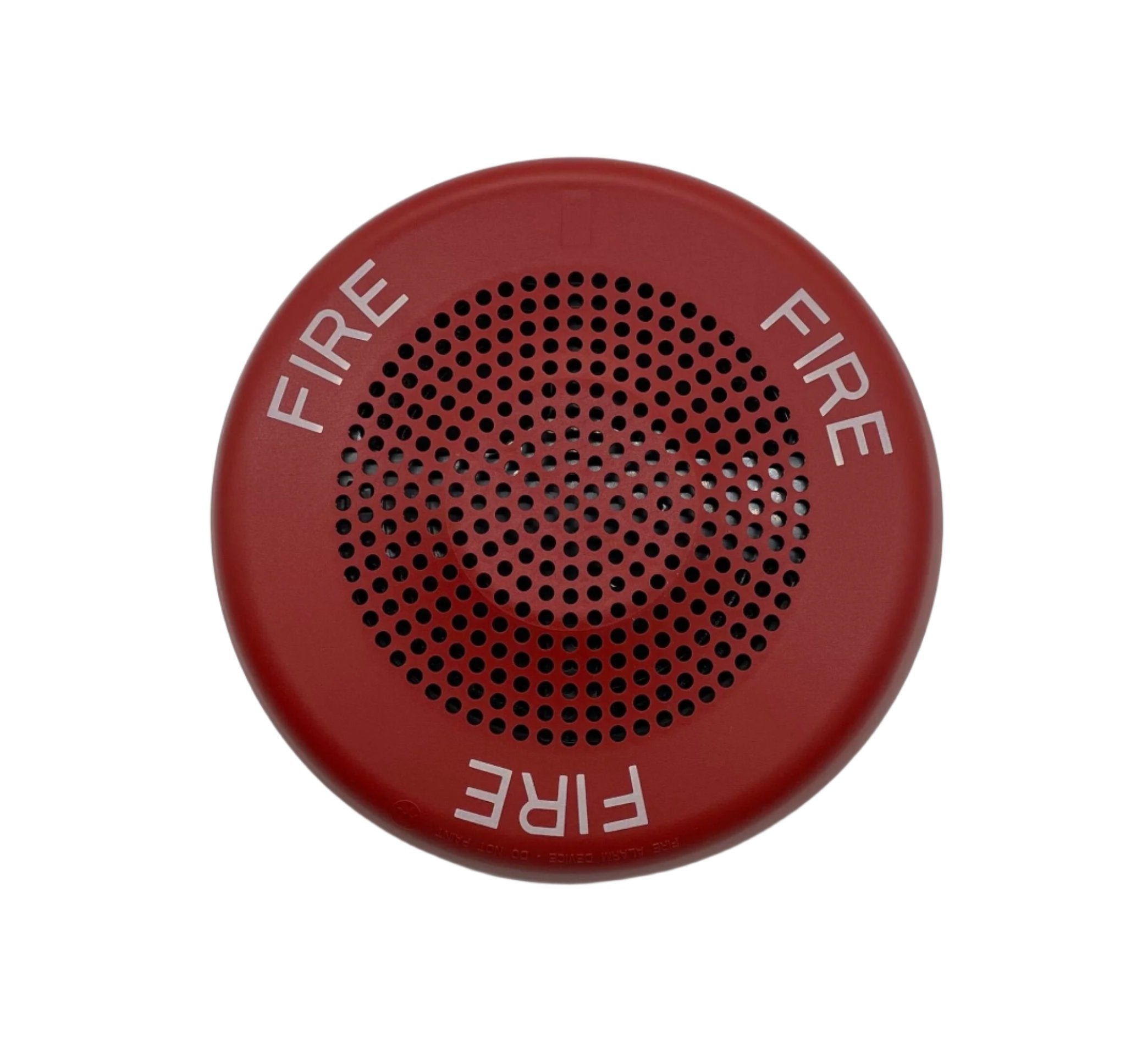 Eaton Wheelock ELSPKRC speaker mounted on a wall, showing the compact design and grille for clear sound delivery.