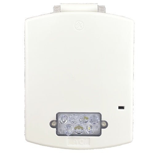 Eaton Wheelock EL3RST-FW emergency warning light with red lens and mounting bracket for industrial safety applications