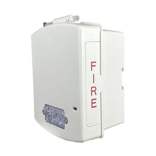 Eaton Wheelock EL4XST-FW emergency warning light with red lens and mounting bracket, designed for industrial safety applications