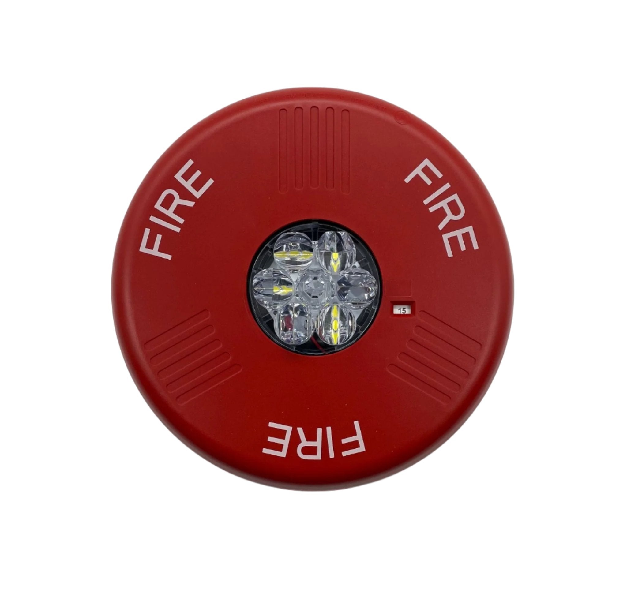 Eaton Wheelock ELSTRC strobe light fixture with clear lens and mounting hardware, designed for emergency signaling.