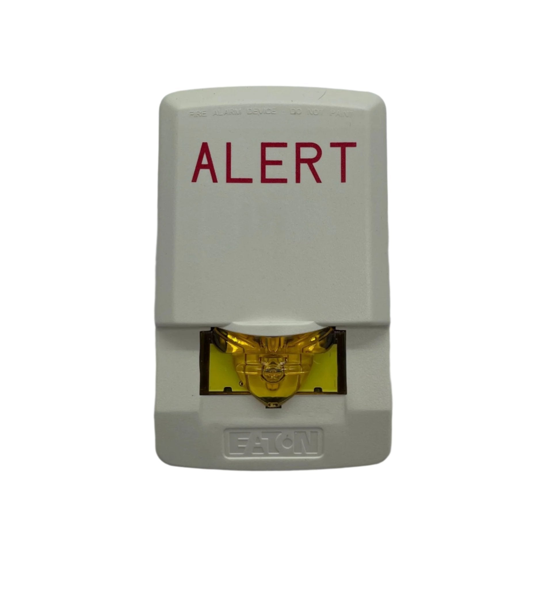Eaton Wheelock LSTW3-ALA strobe light with red lens and mounting bracket, designed for emergency signaling and alert systems.