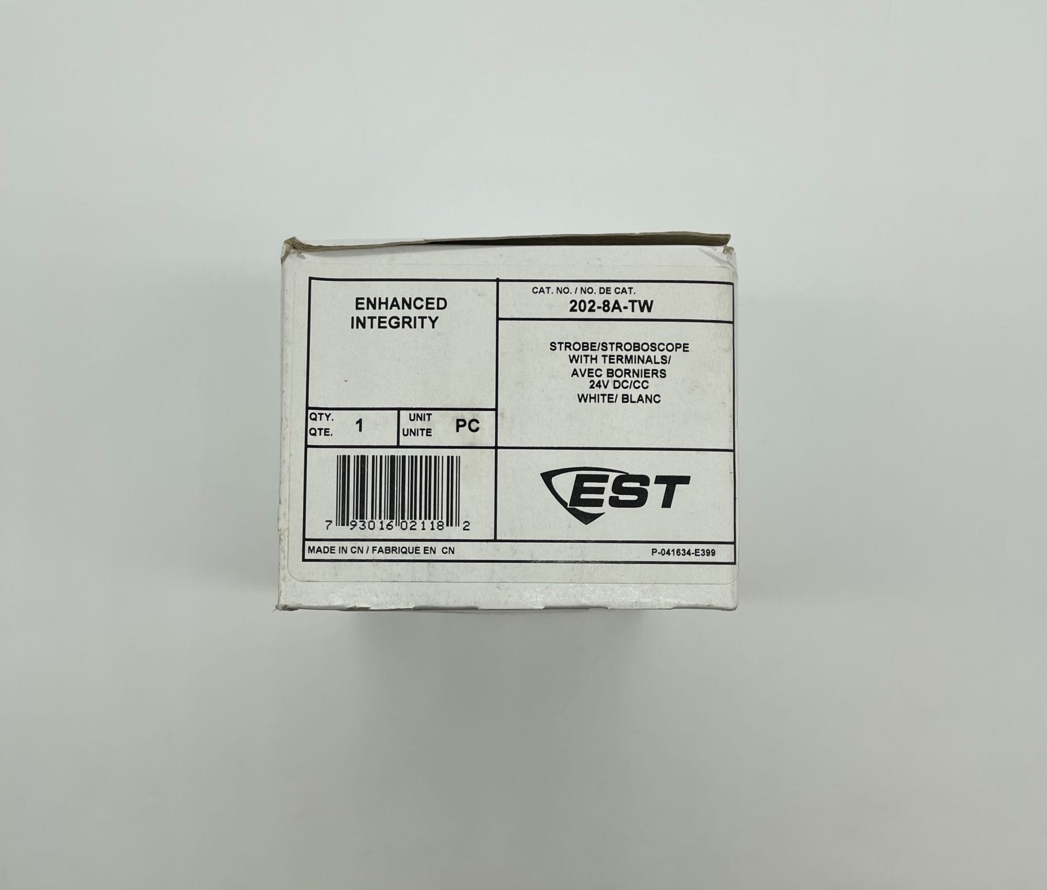 Edwards 202-8A-TW strobe light with black housing and mounting bracket, designed for industrial safety and signaling applications.