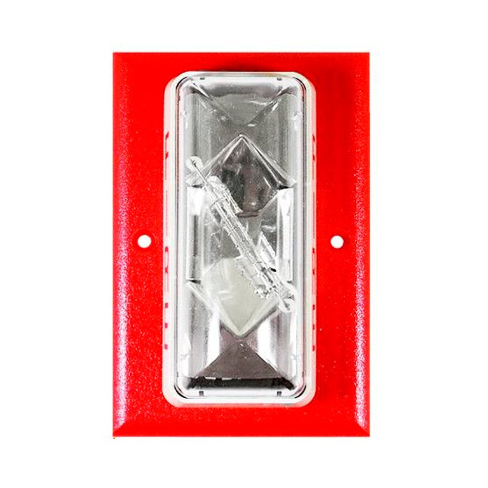Edwards 203-8A-T strobe light with clear lens and mounting bracket, designed for industrial warning and signaling applications.