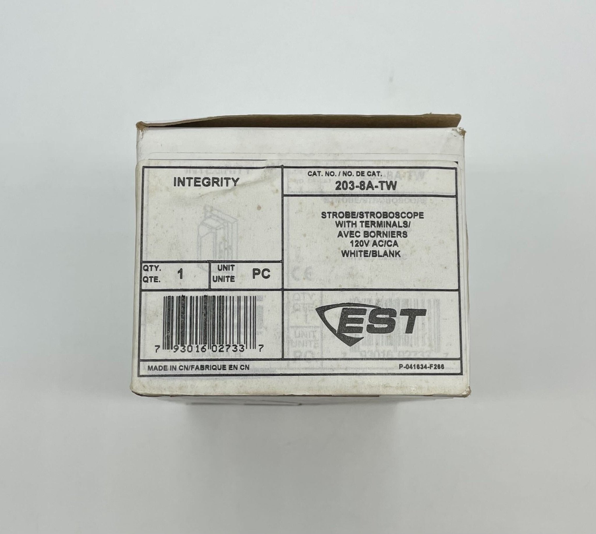 Edwards 203-8A-TW strobe light with clear lens and mounting hardware, used for industrial safety signaling and alarms.