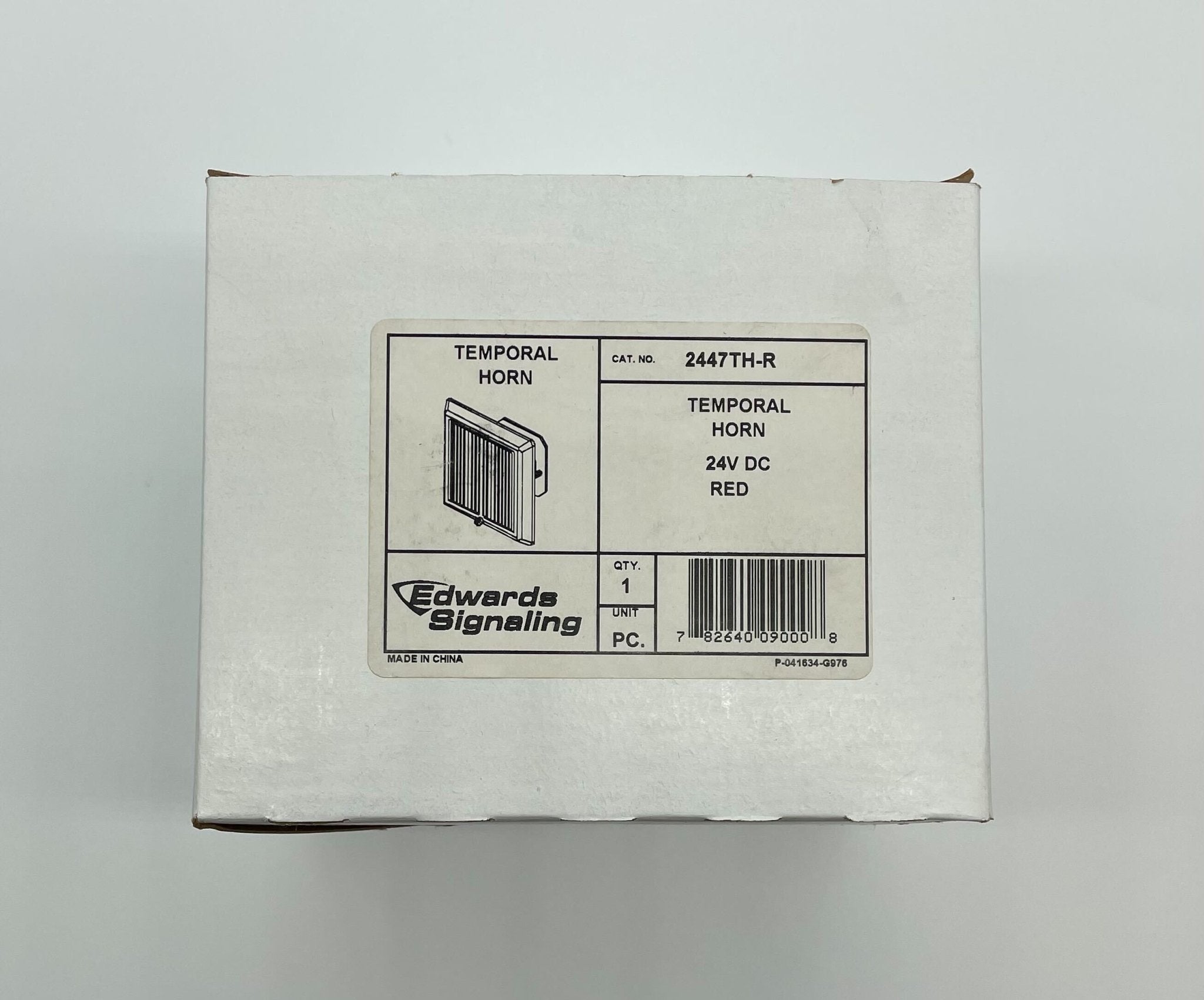 Edwards 2447TH-R horn with metal construction, mounted on a panel, used for sound attenuation in industrial or commercial settings.