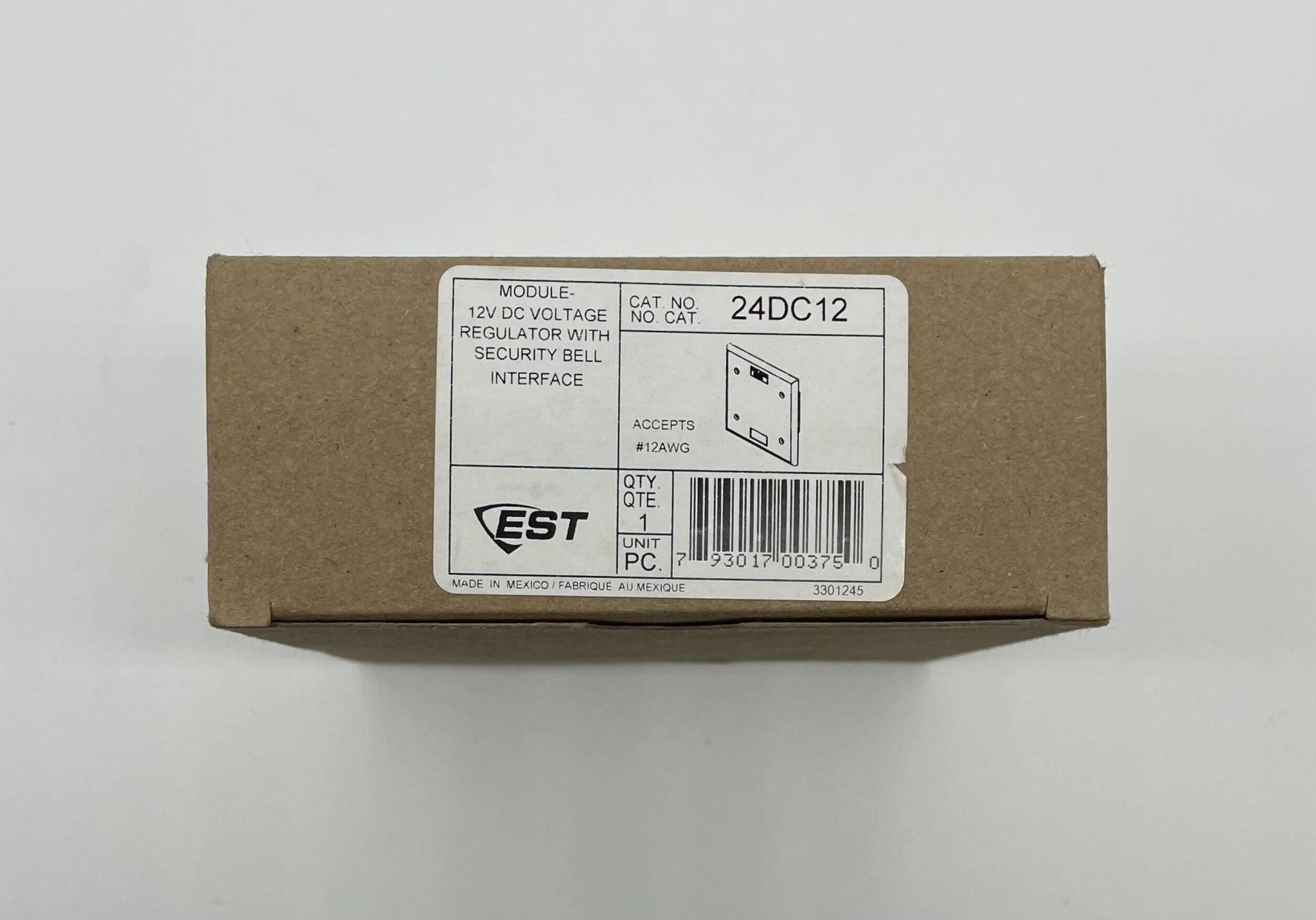 Edwards 24DC12 power supply unit with black casing and terminal connections, used for industrial automation and control systems.