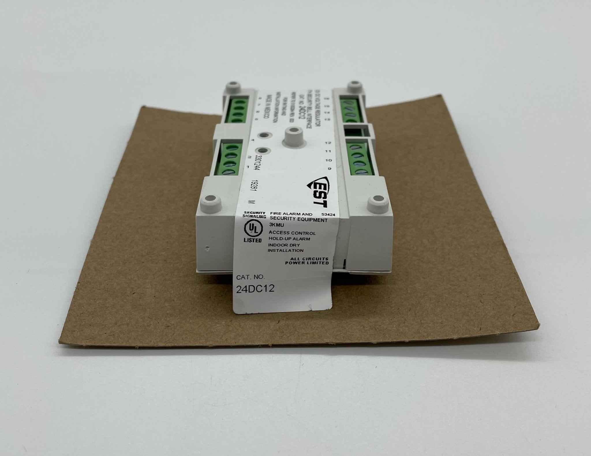 Edwards 24DC12 power supply unit with industrial design, featuring connectors and branding, suitable for automation systems.