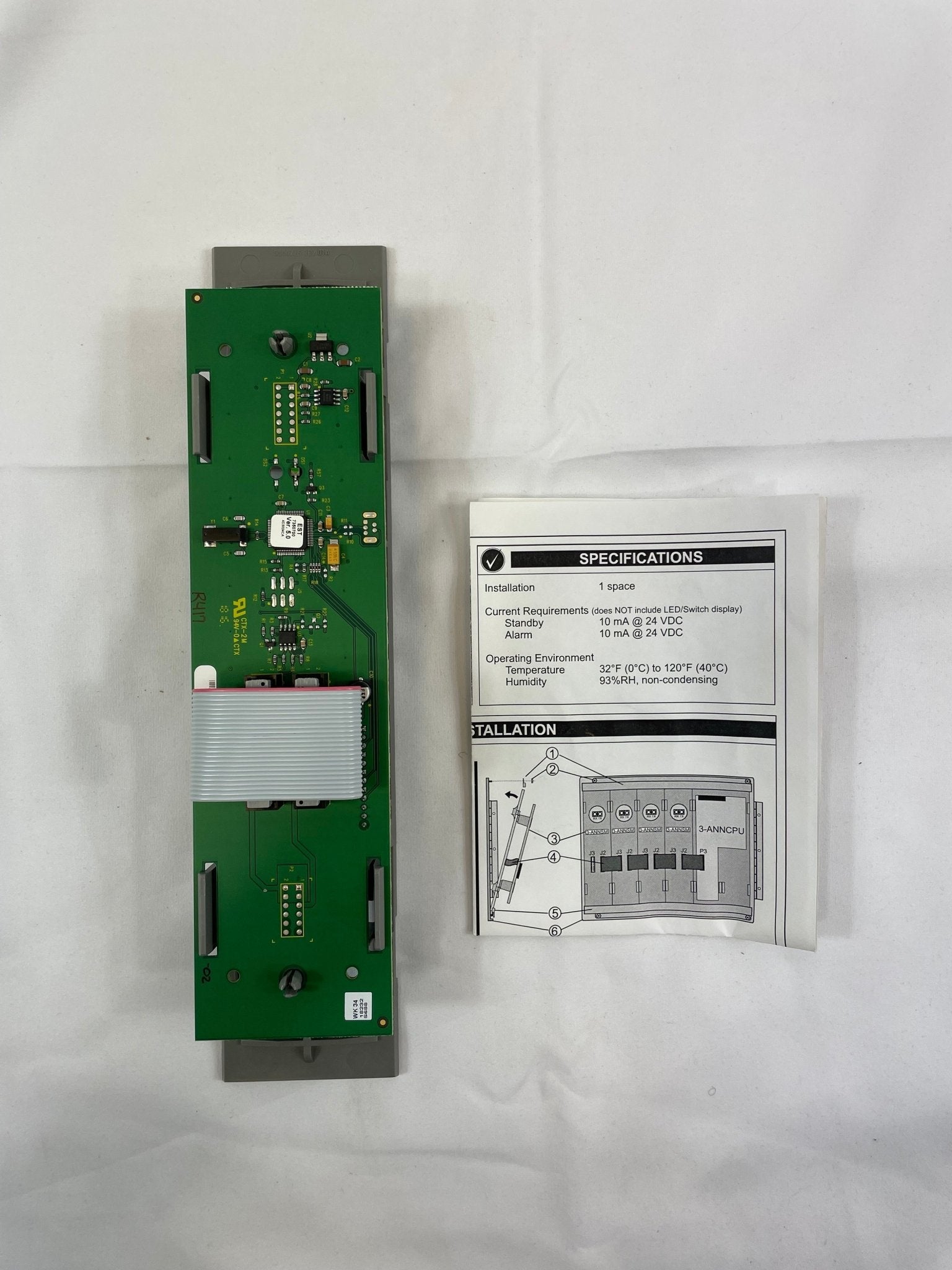 Edwards 3-ANNSM annunciator panel with multiple indicator lights and control buttons for alarm signaling and system status.