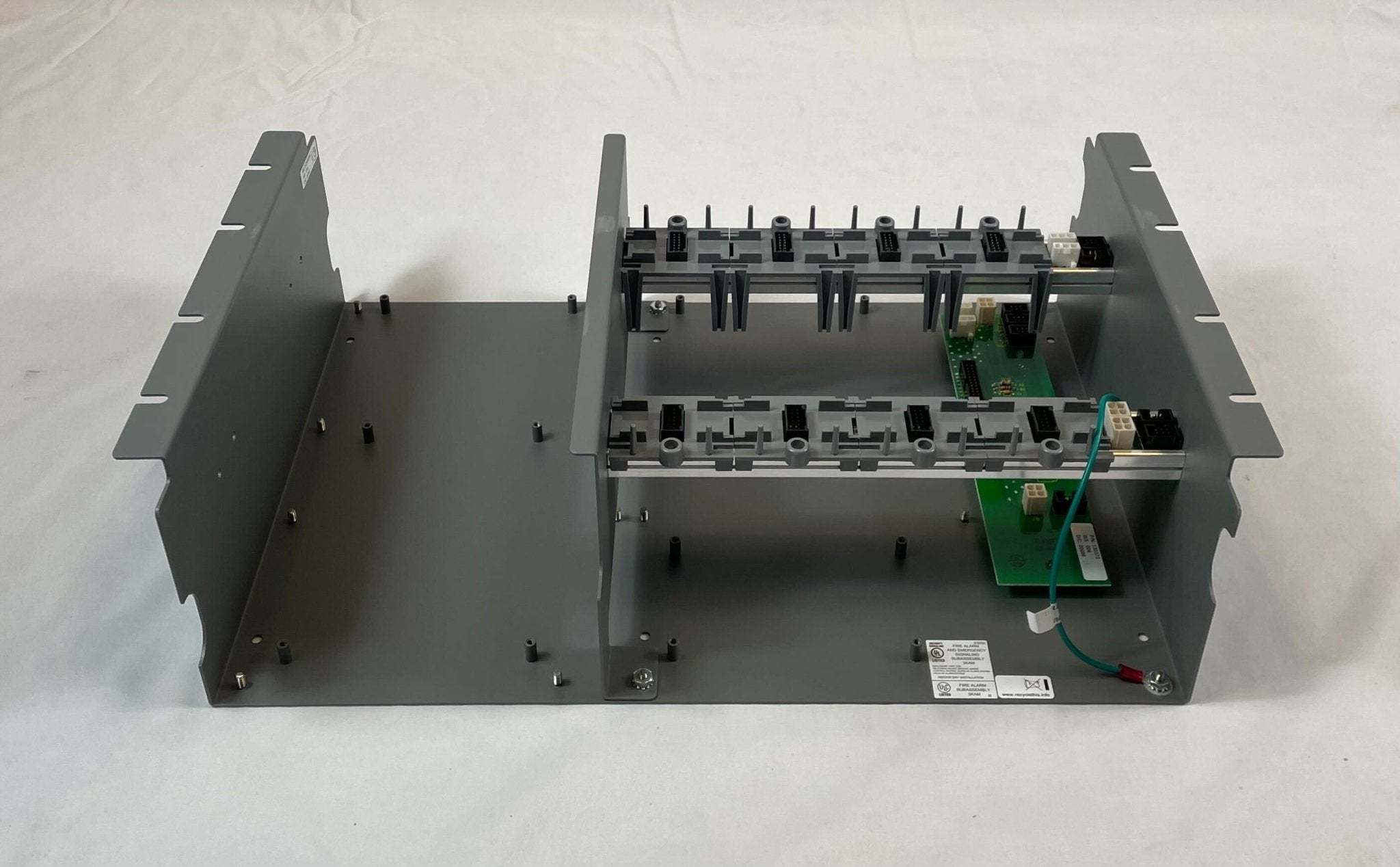 Edwards 3-CHASS4 chassis, industrial metal frame with mounting points, used for electronic or mechanical assembly.