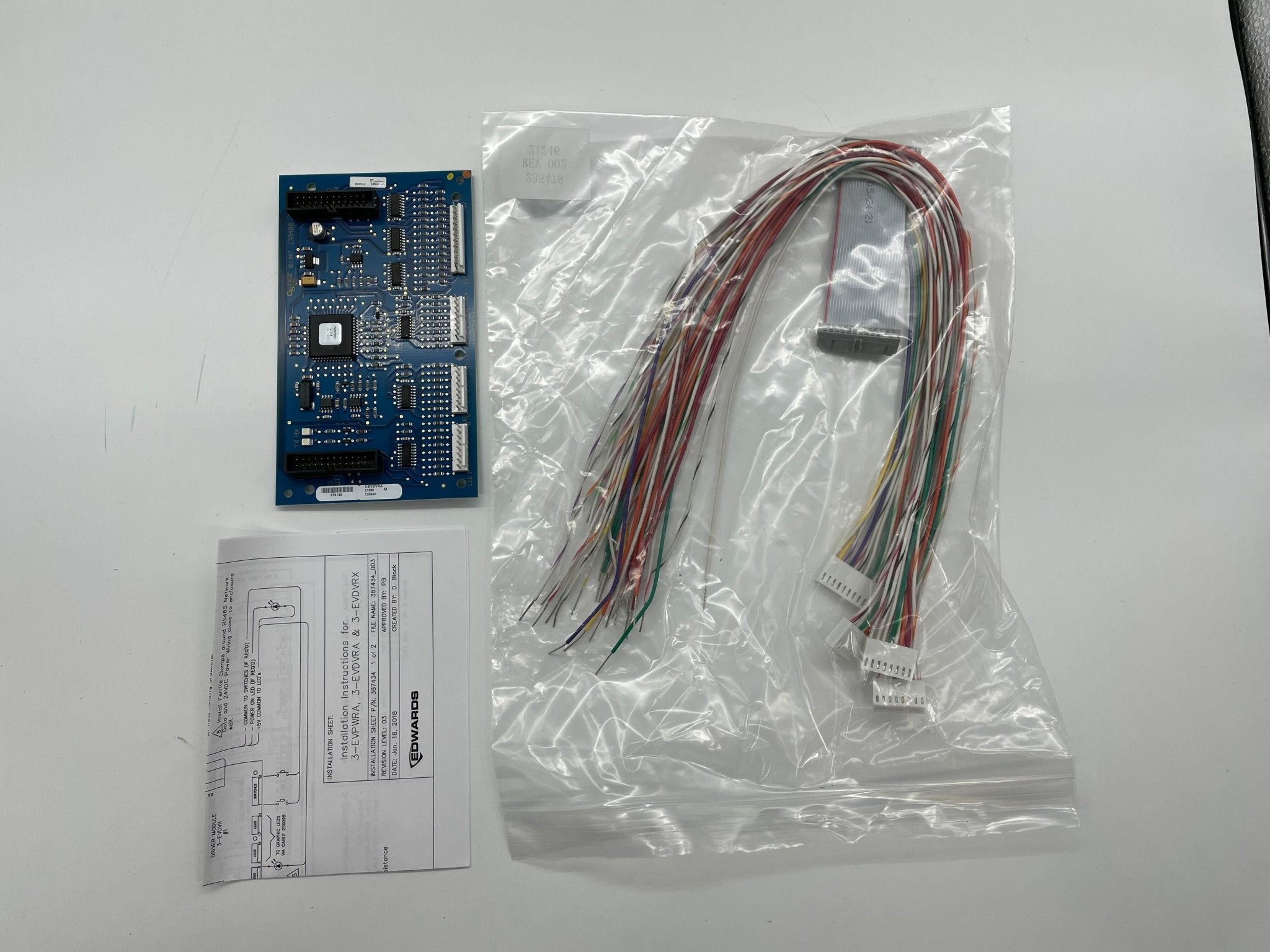 Edwards 3-EVDVRA module from JEM Systems Canada, showing a compact industrial electronic component for fire alarm systems.
