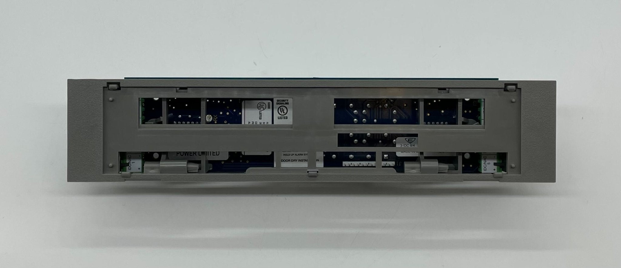 Edwards 3-IDC8/4 modules by Edwards, shown in a close-up of their electrical component design and branding.