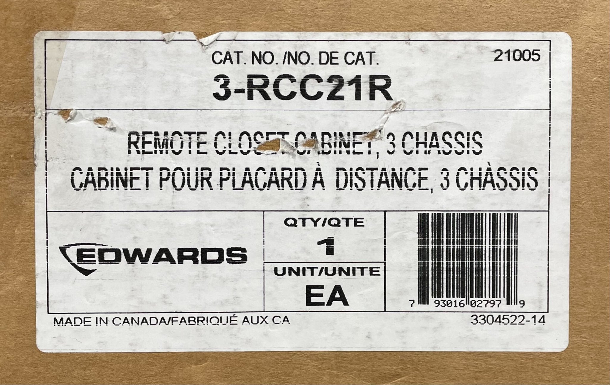 Edwards 3-RCC21R enclosure with secure metal construction, designed for industrial applications, by Edwards.