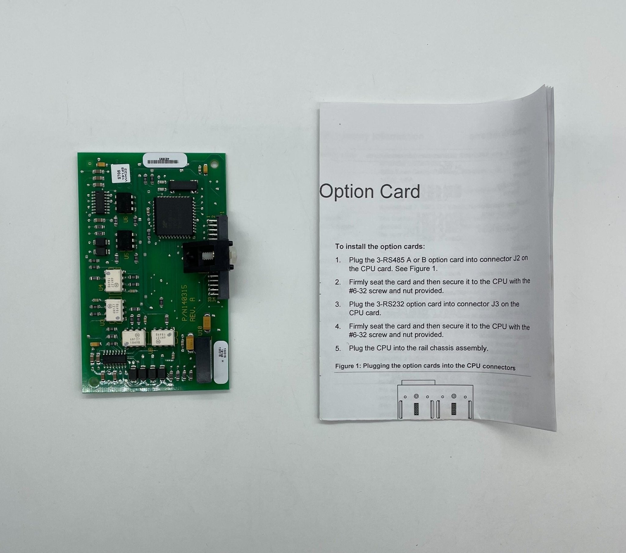 Edwards 3-RS232 fire alarm device, shown in black with control ports, designed for building safety and fire detection.