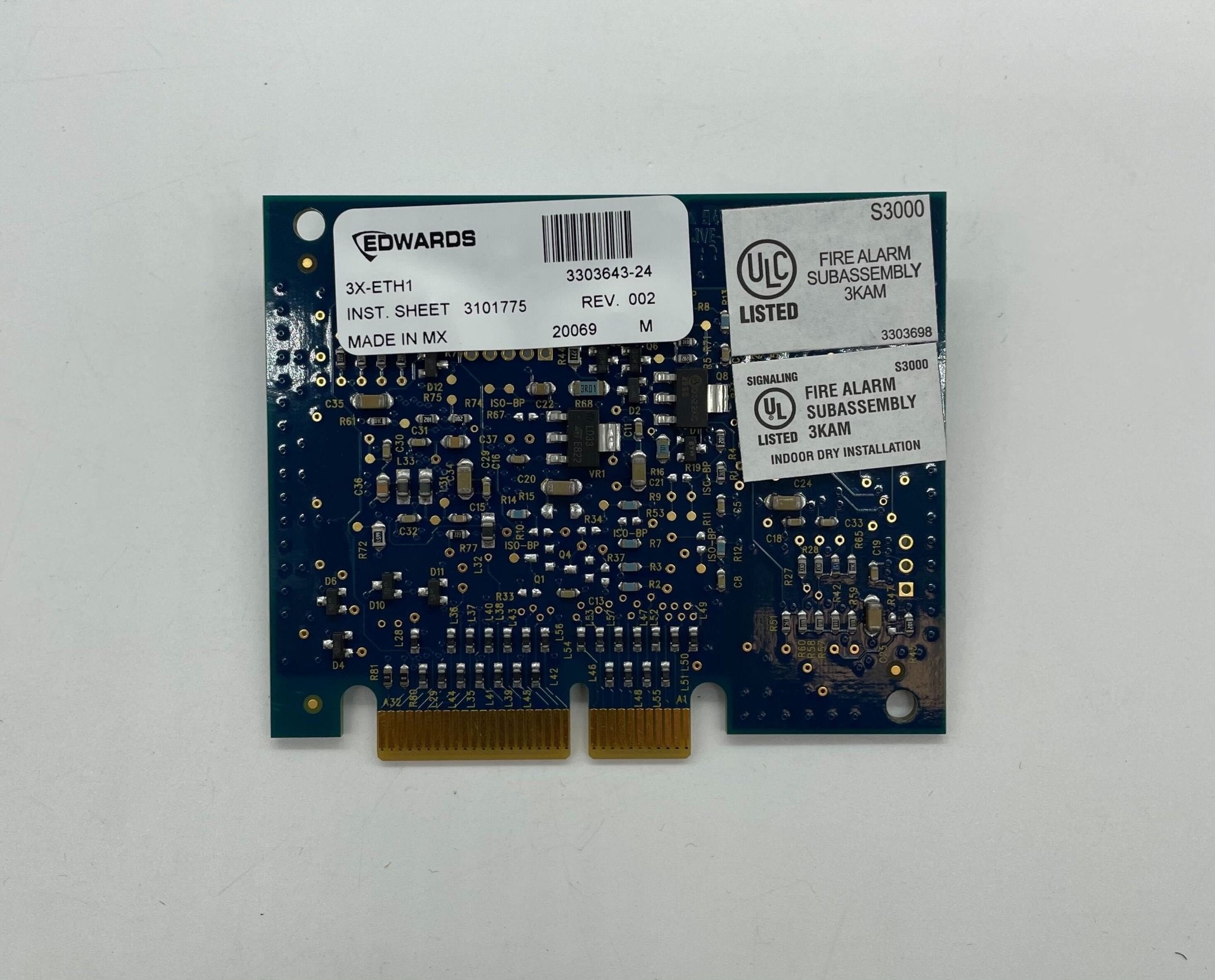 Edwards 3X-ETH1 network card with multiple Ethernet ports, shown installed in a server system, by Edwards.