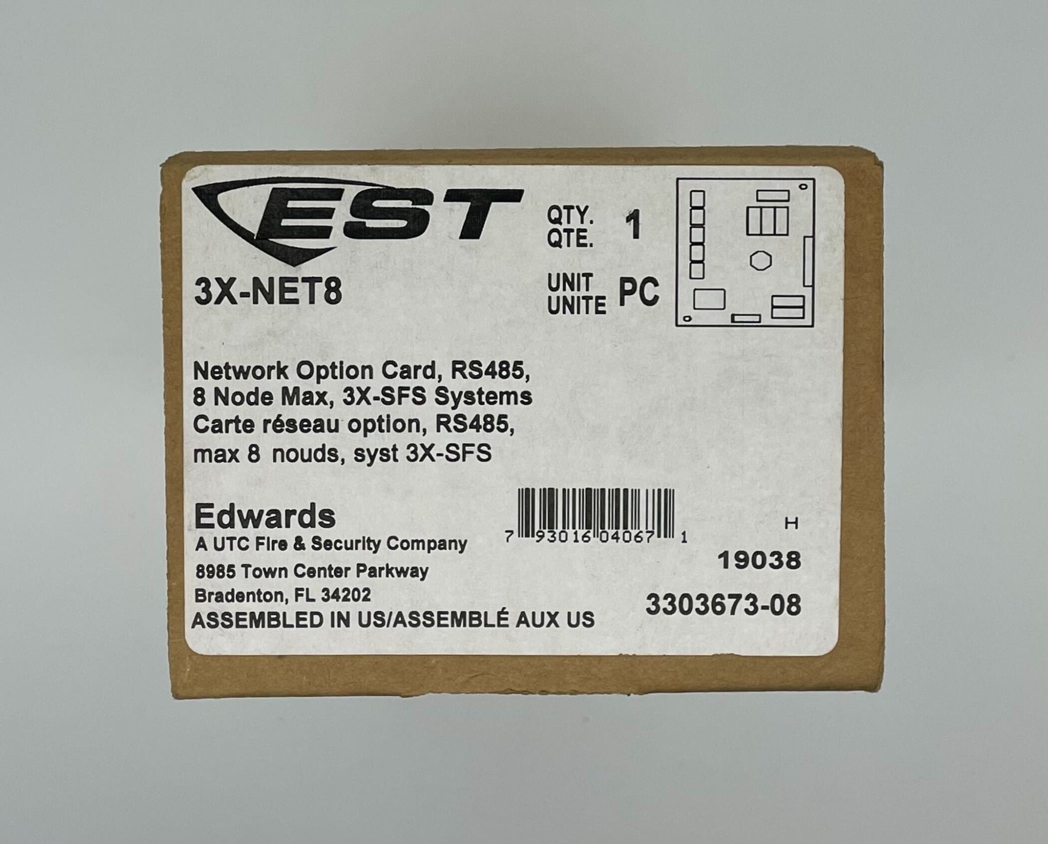 Edwards 3X-NET8 network card with multiple ports, shown in a close-up image, designed for reliable networking applications.