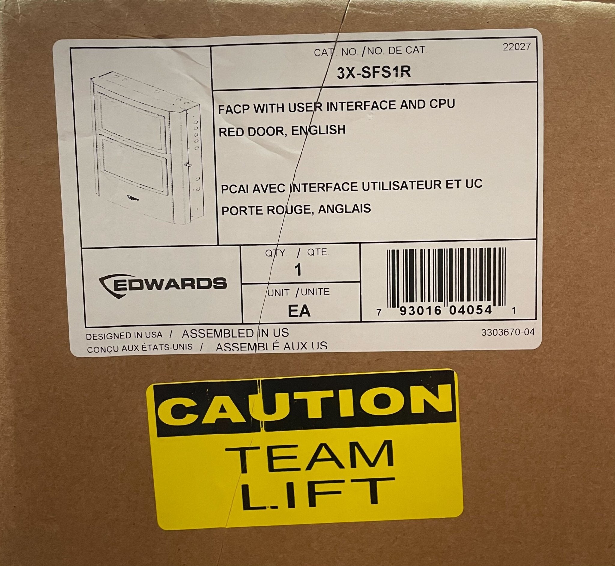 Edwards 3X-SFS1R Jem Systems Canada safety switch with red and black buttons and metal mounting base.