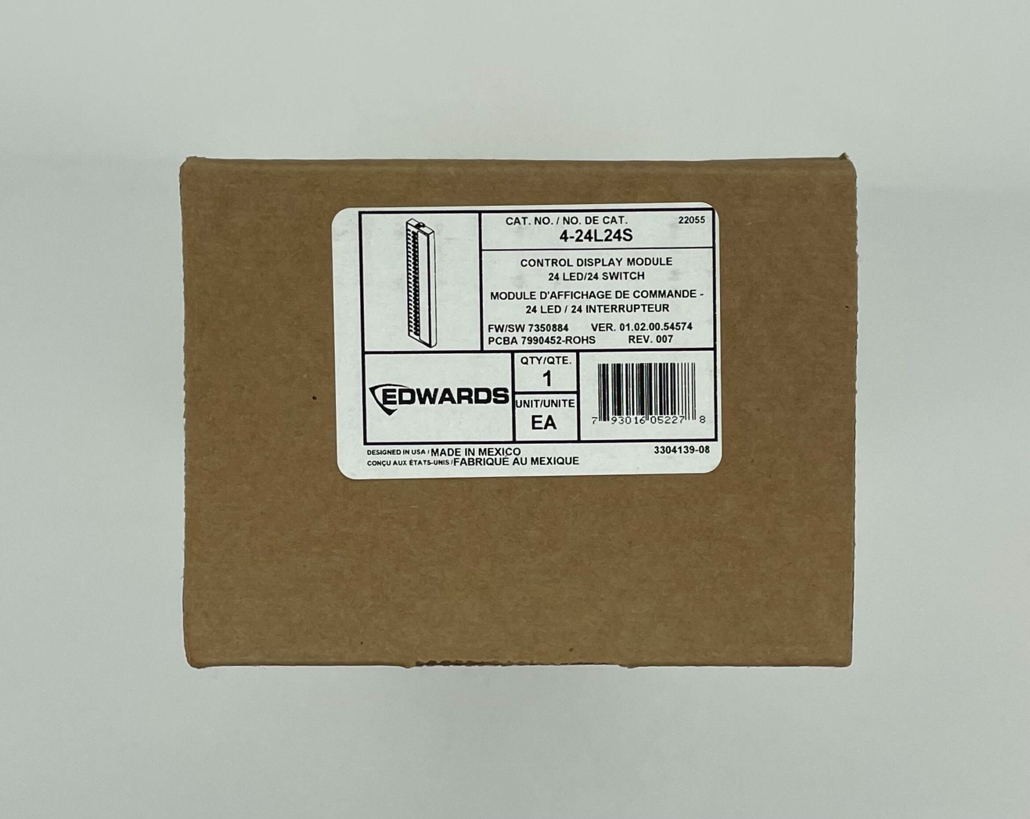 Edwards 4-24L24S module from Jem Systems Canada, showing a compact industrial component with wiring connections