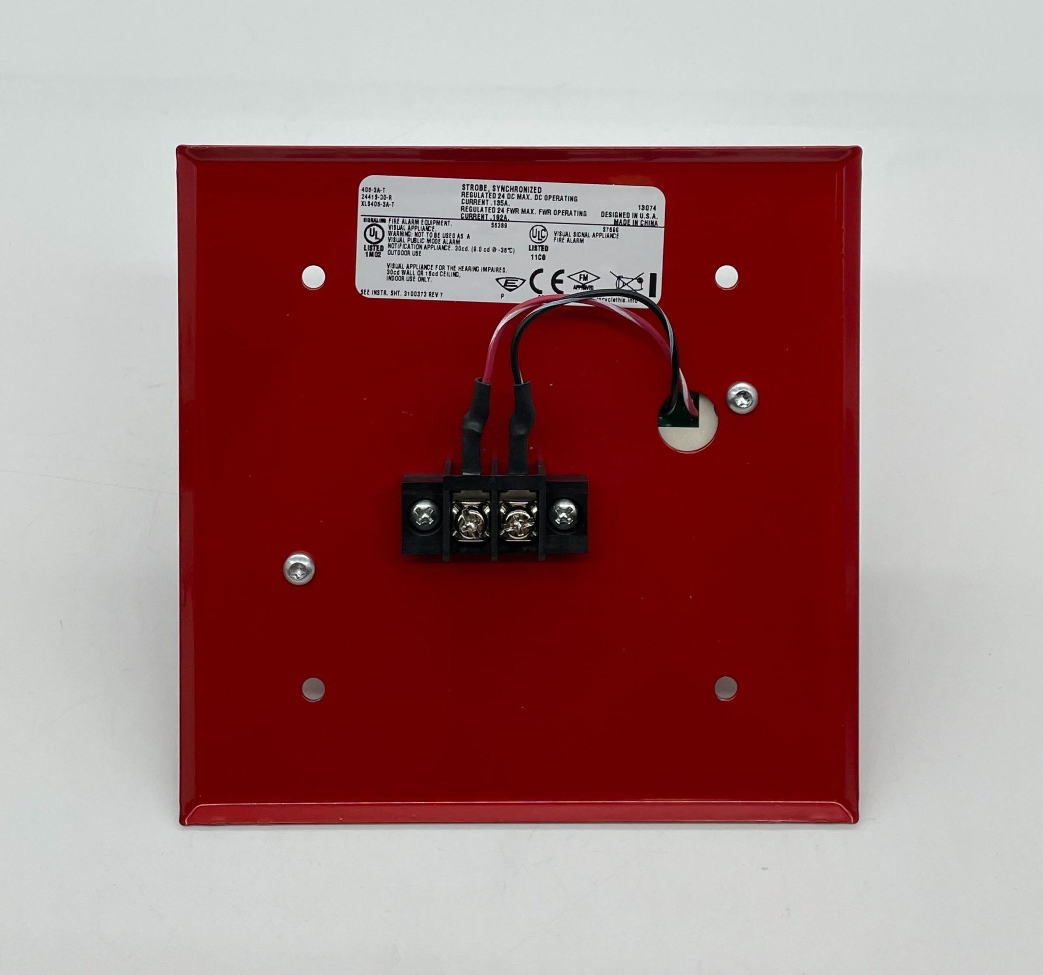 Edwards 405-3A-T strobe light with clear lens and mounting bracket, designed for industrial or safety signaling applications.