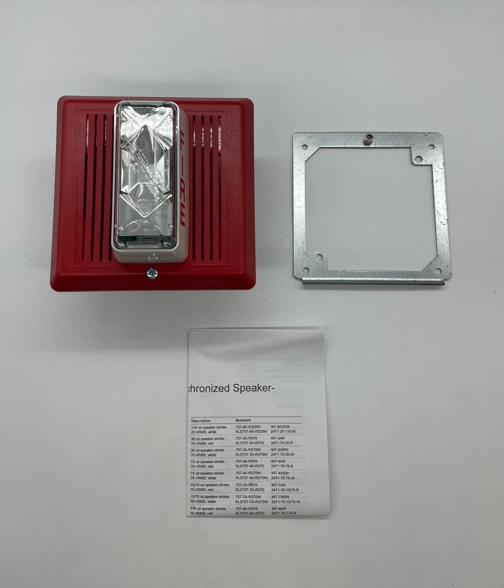 Edwards 757-3A-RS70 speaker strobe light mounted on wall, featuring bright flashing alert for fire safety and emergency signaling