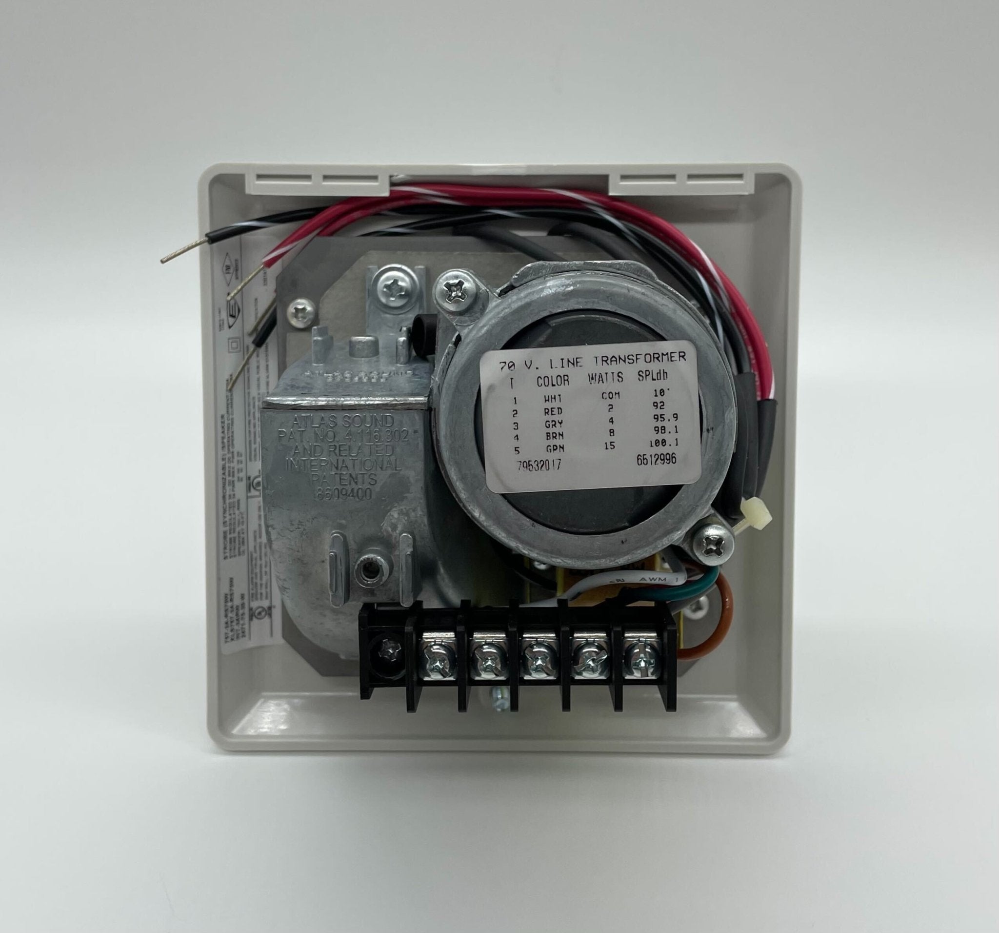Edwards 757-3A-RS70W speaker strobe alarm with red and white flashing lights for fire safety and alert systems.
