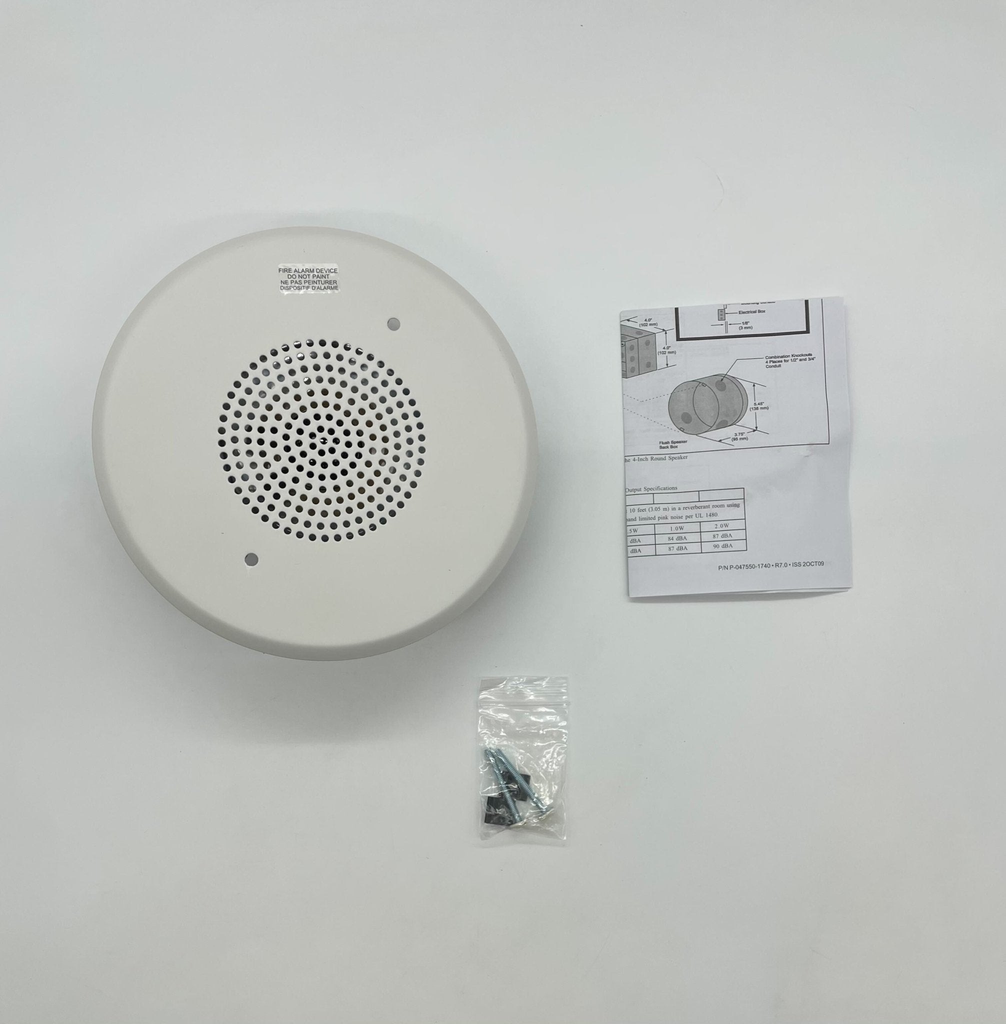 Edwards 965-1A-4RW speakers with black enclosures, mounted on a wall, designed for professional audio applications.