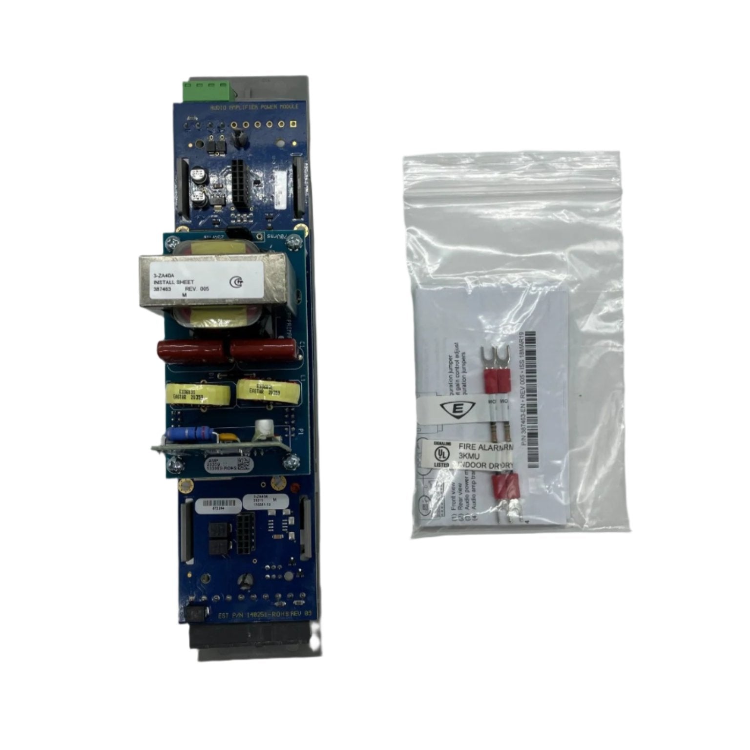 Edwards 3-ZA40A fire alarm sensor from Edwards, shown mounted on a ceiling with wiring connections visible.