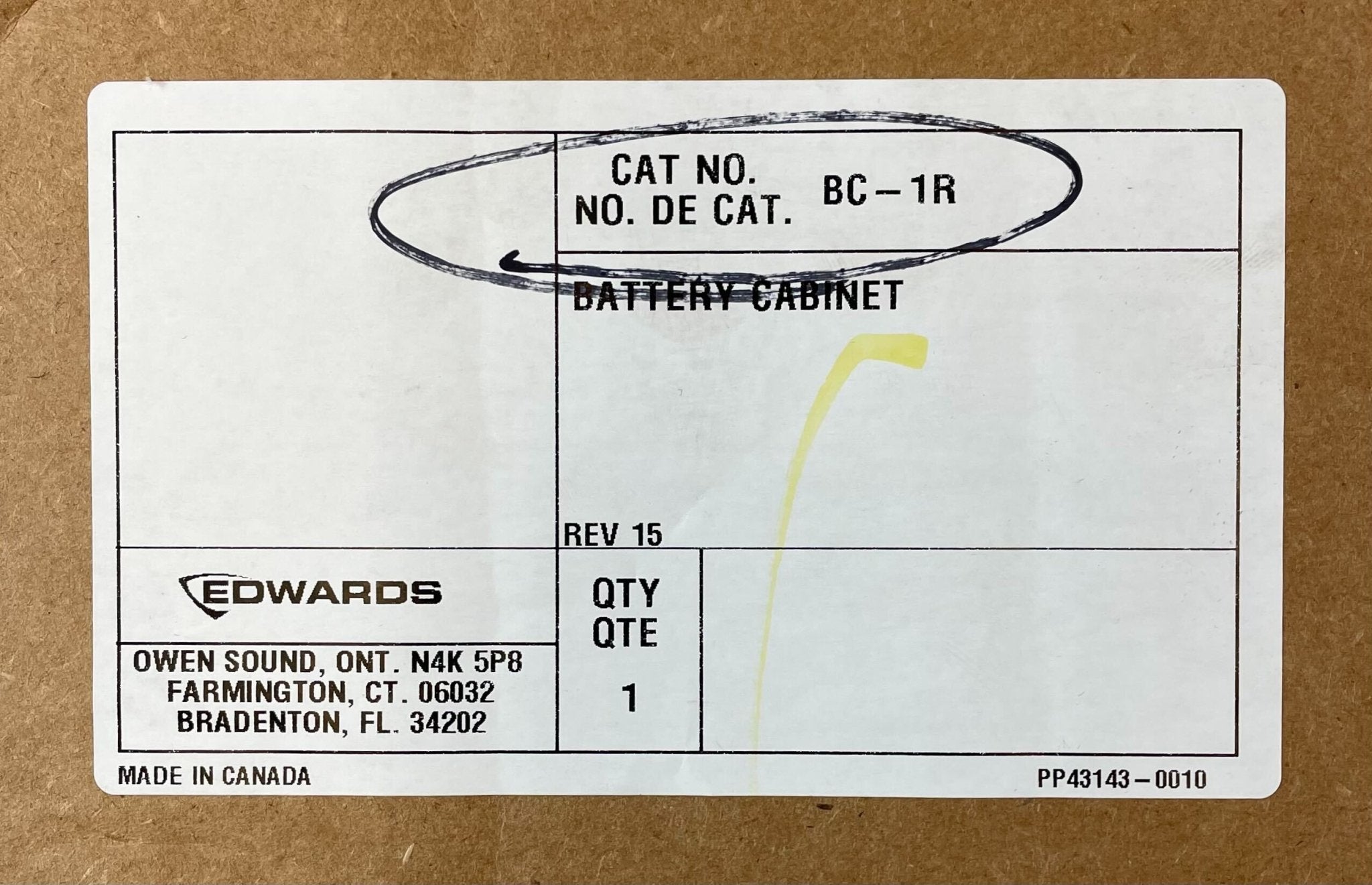 Edwards BC-1R backbox installed, showcasing its durable metal construction and mounting features for HVAC systems.