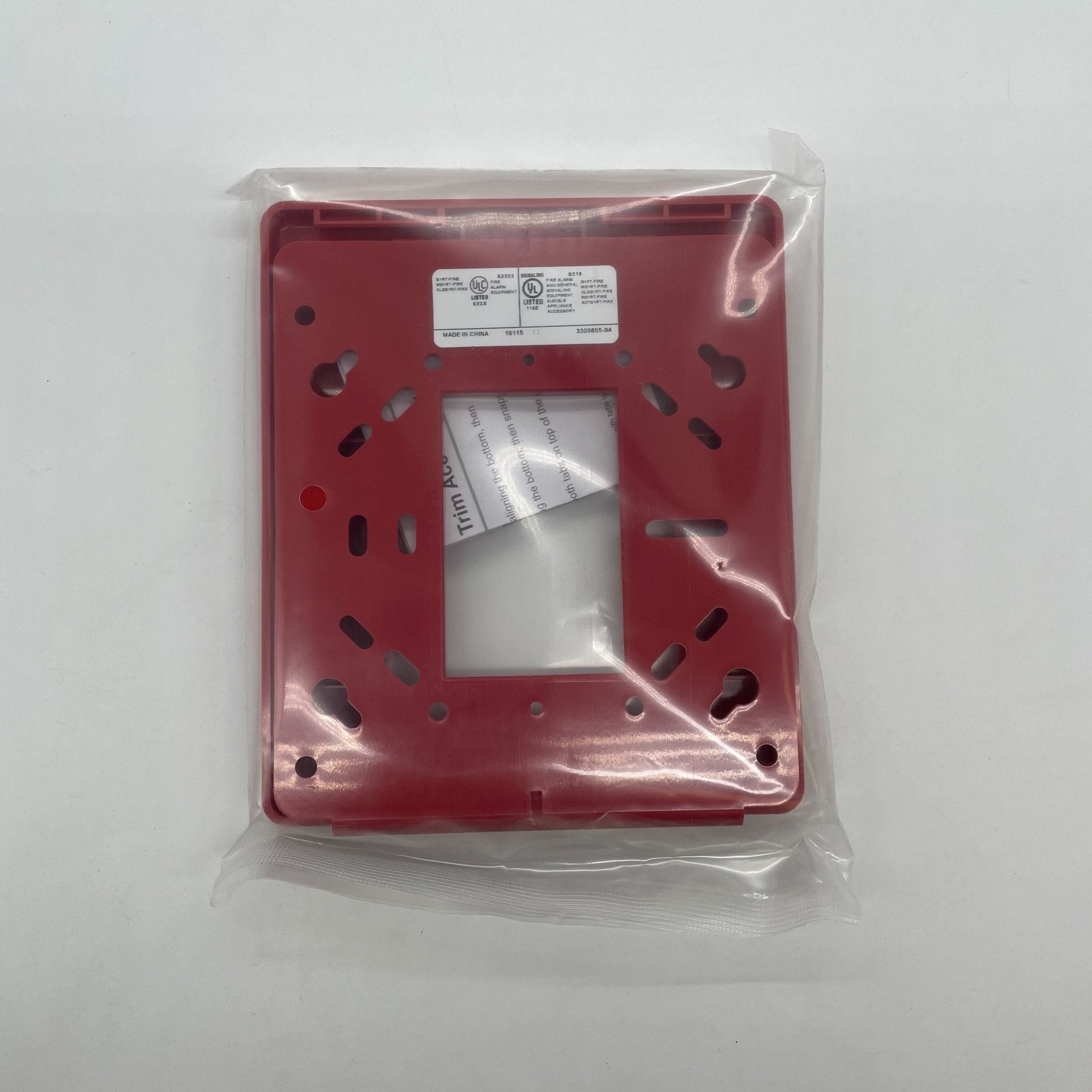 Edwards EG1RT-FIRE horn strobe alarm device with red housing and mounting bracket for emergency alerts