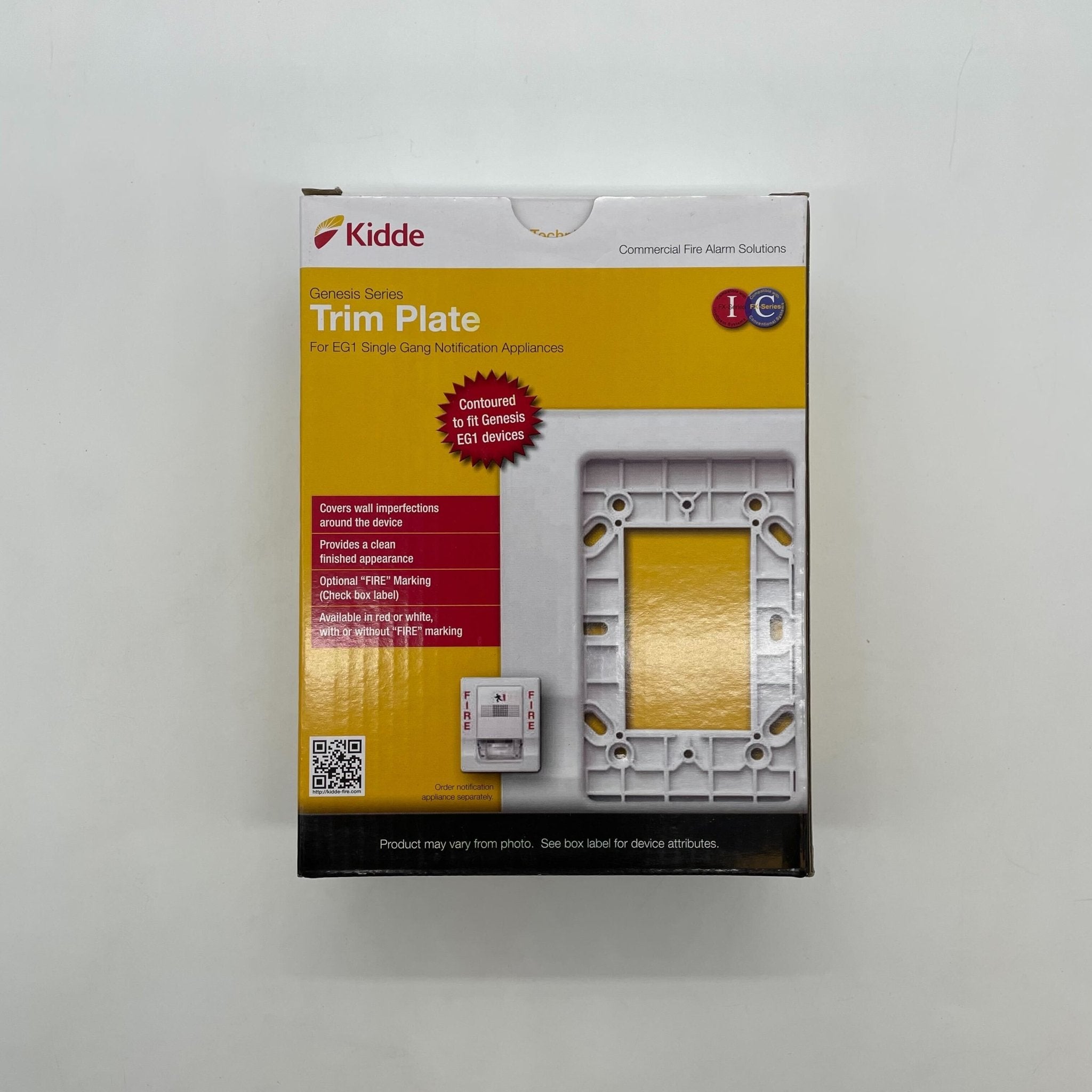 Edwards EG1T horn strobe alarm with red casing and mounting bracket, designed for fire and emergency notification systems.