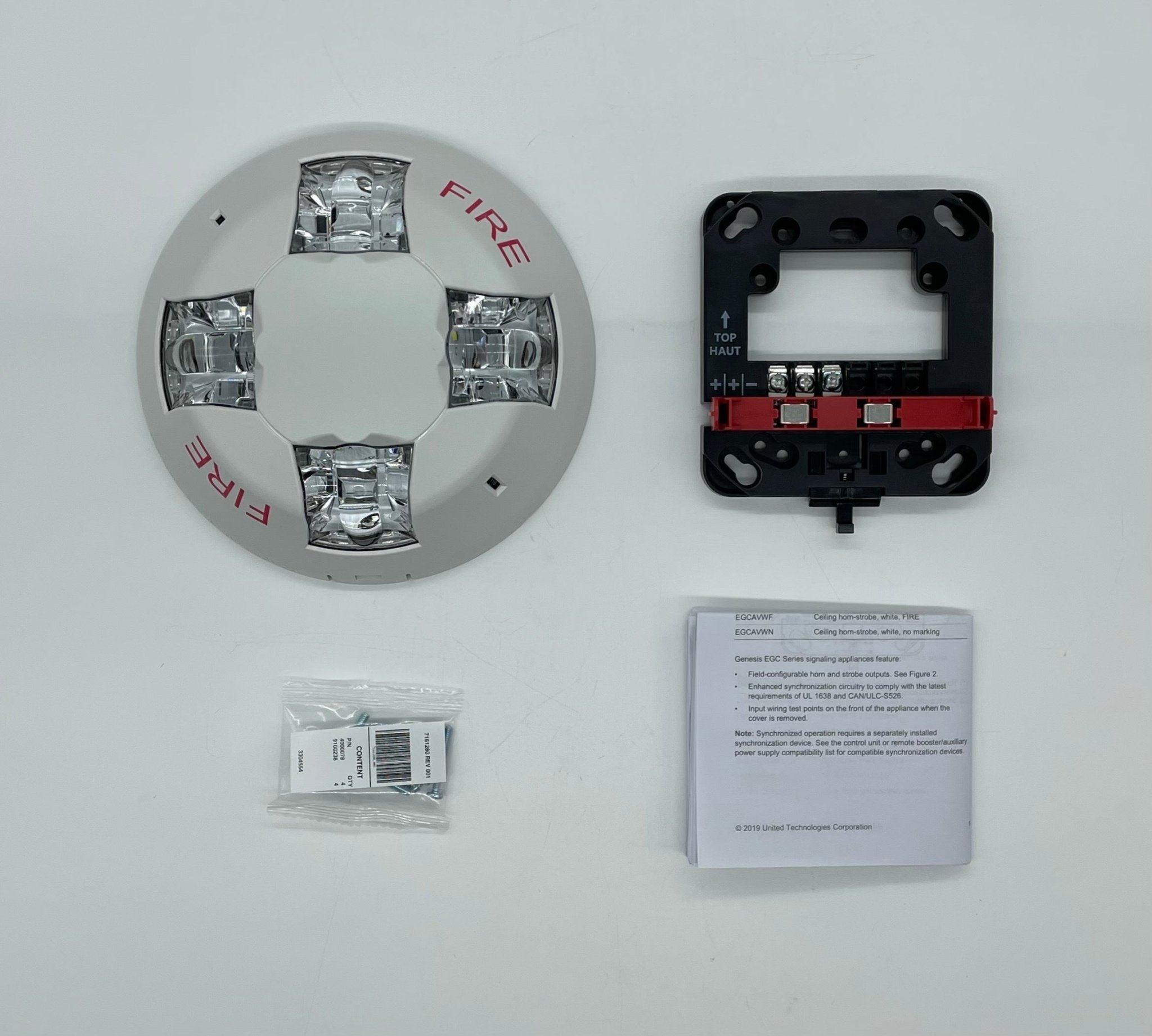 Edwards EGCVWF strobe light mounted on a panel, part of Jem Systems Canada, used for industrial signaling and safety.