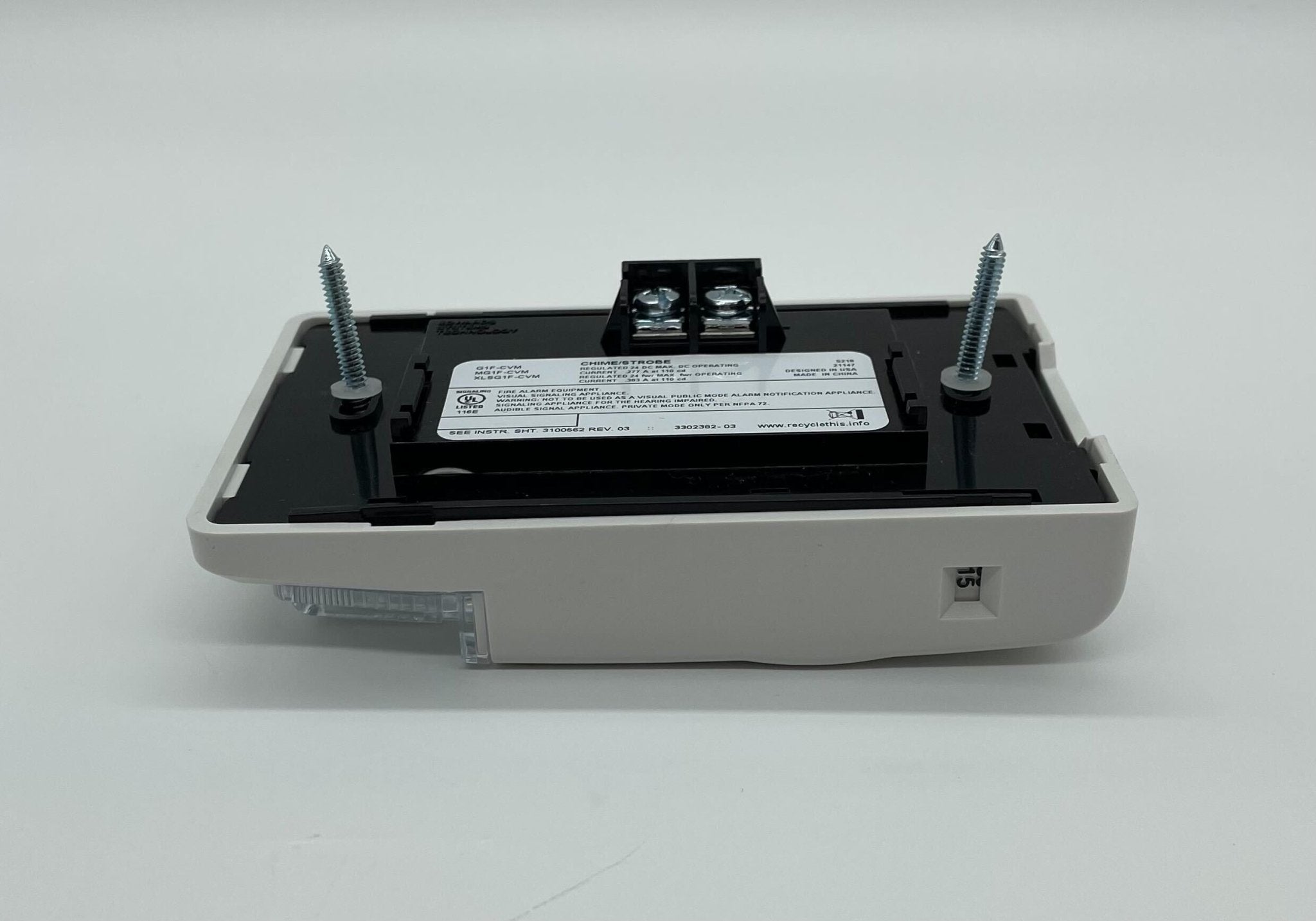 Edwards G1F-CVM strobe light with Jem Systems Canada branding, showing the product's compact design and label on the unit.