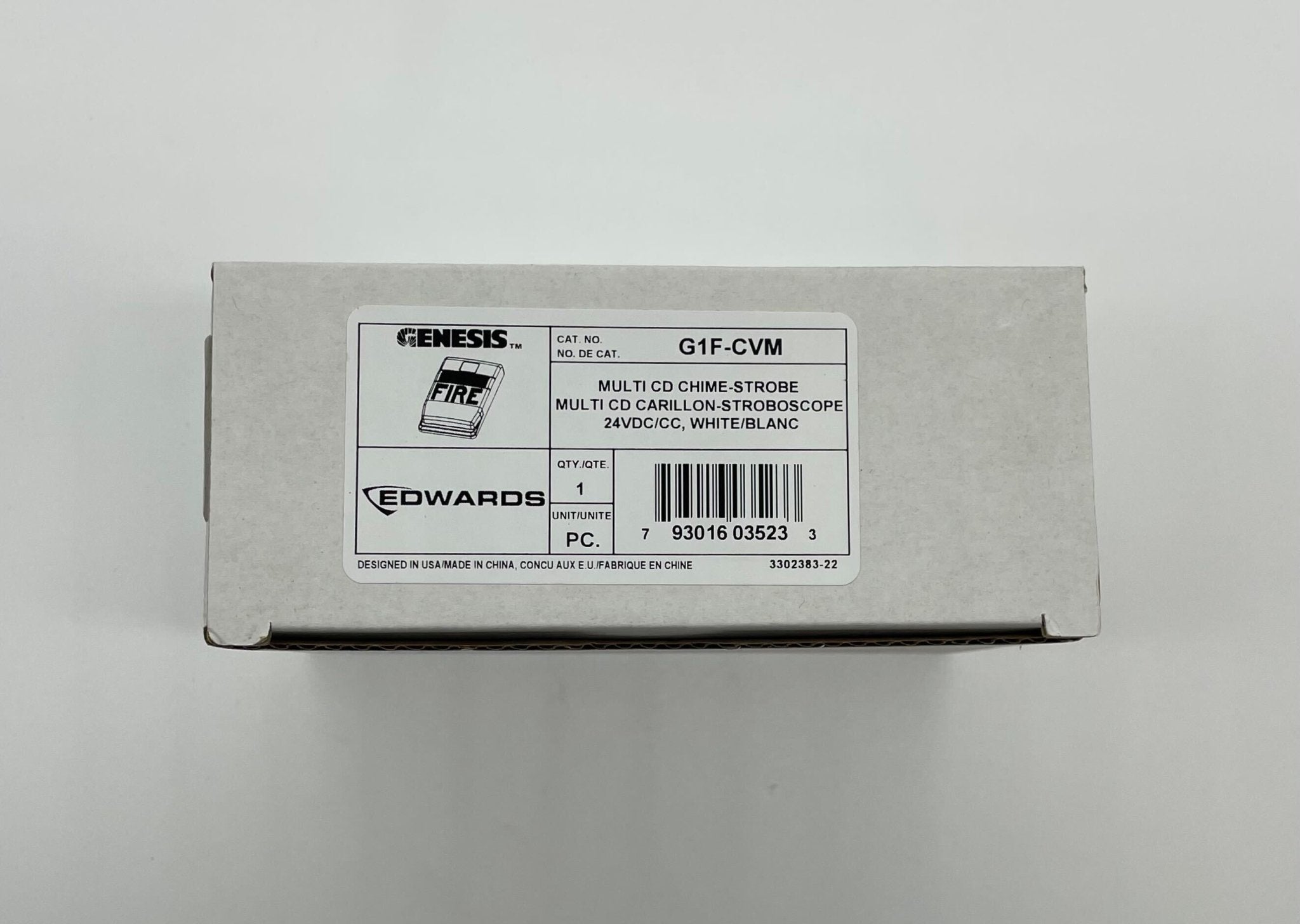 Edwards G1F-CVM strobe light with Jem Systems Canada branding, showcasing its compact design and bright illumination.