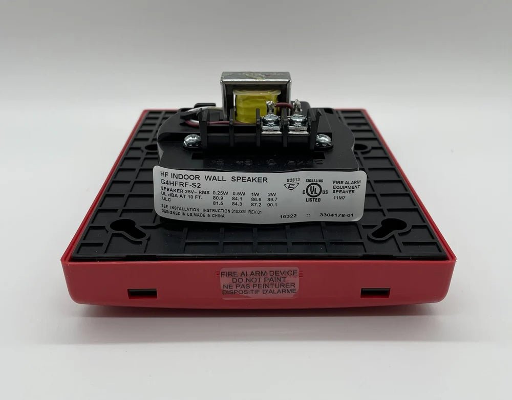 Edwards G4HFRF-S2 fire alarm with digital display and sensor, mounted on wall for safety detection