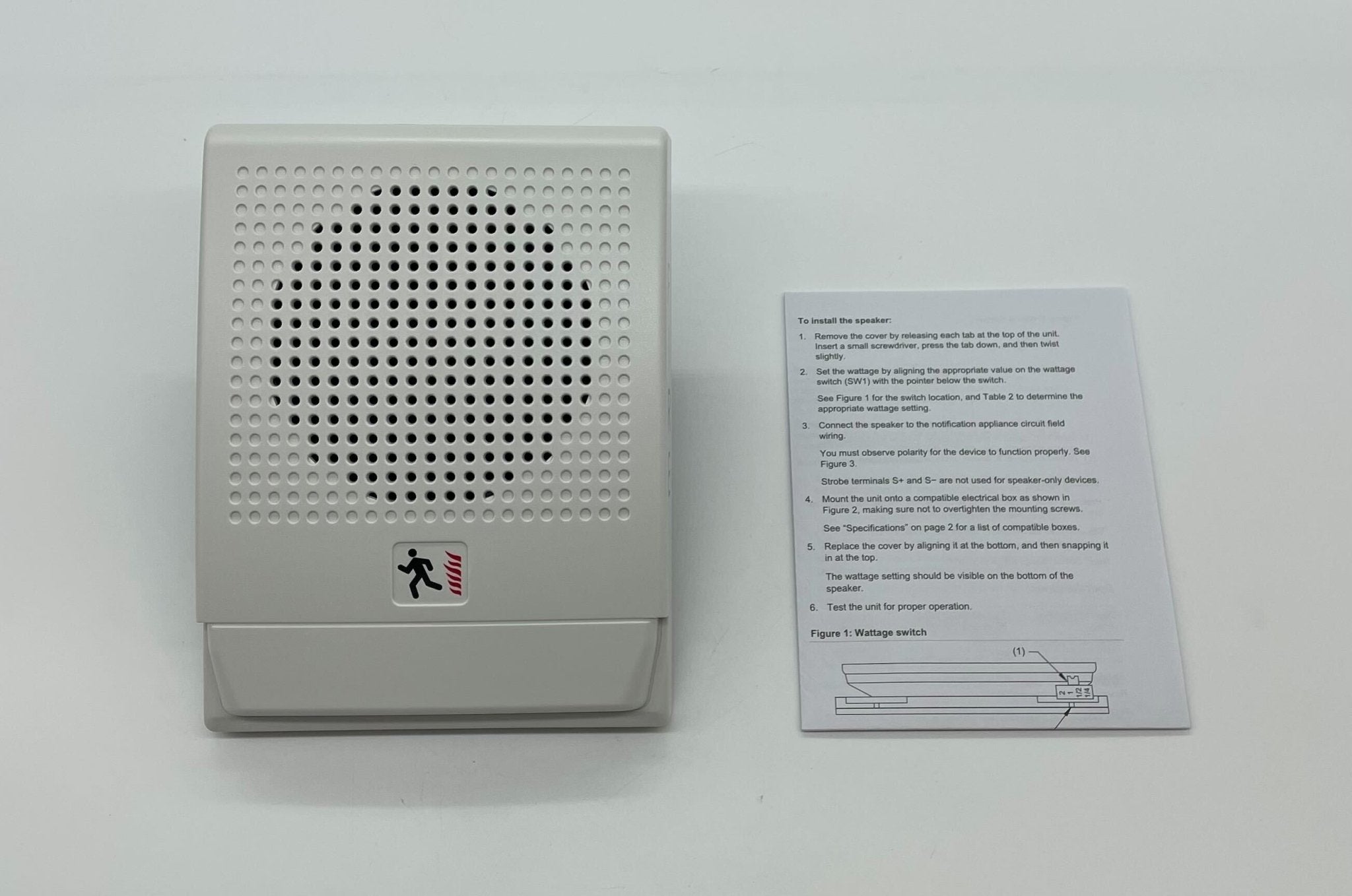 Edwards G4HFWF-S7 speaker with sleek black enclosure, mounted on a wall, showcasing its professional audio design.
