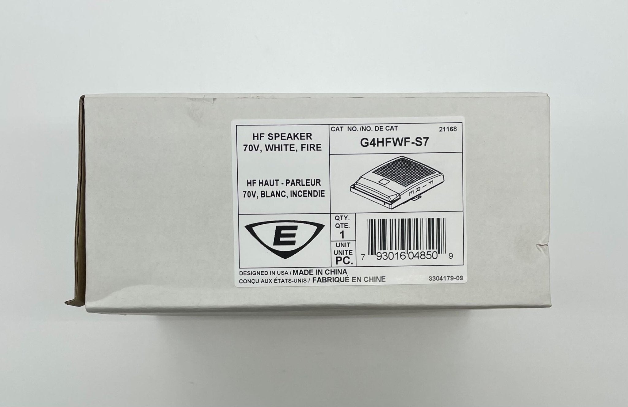 Edwards G4HFWF-S7 speaker with sleek black design, mounted on a wall, showcasing professional audio equipment from Edwards.