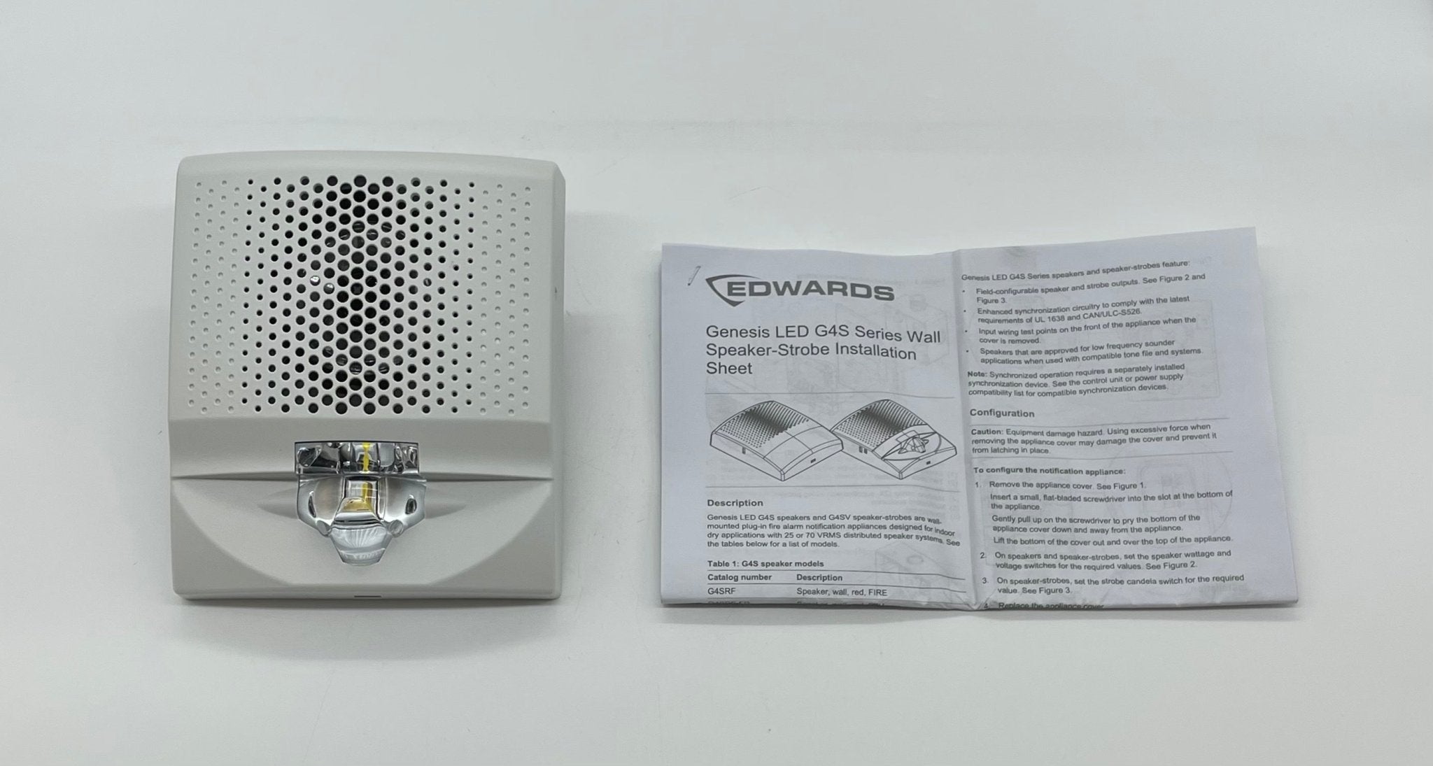 Edwards G4SVWN fire alarm with Jem Systems Canada branding, showing a white smoke detector mounted on a ceiling.